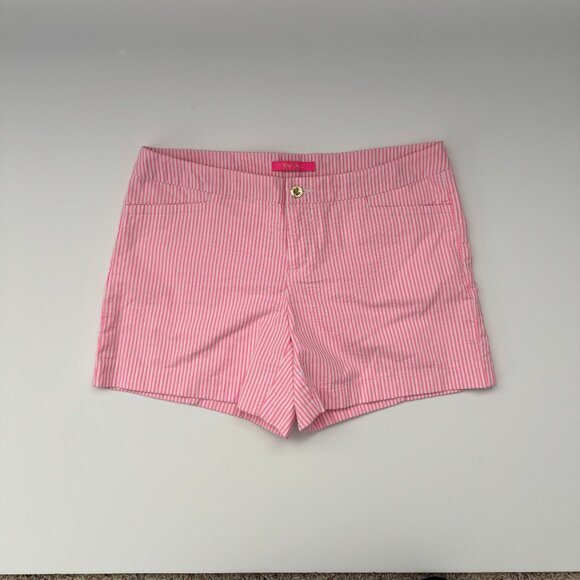 Lilly Pulitzer Kelly Shorts in Pink Tropics Seersucker NWT Size 10 - Picture 2 of 10